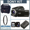 Sony HDR-XR160 Full HD 160GB HDD Camcorder - Bundle with Sony NP-FV50 InfoLithium V Series Camcorder Battery Pack, Camcorder Case, Digital Lens Cleaning Kit, Tiffen 37mm UV Glass Filter