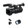 Sony HVR-Z5U HDV High Definition Handheld Professional Camcorder Bundle - with Switronix TL-50 30w Dimmerable DC Powered LED Light, Bescor SA-1 Universal Swivel Shoe Mount Adaptor