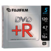 Fujifilm DVD+R, 120 Minute, 4.7 GB, 16x, 5 Disc Pack
