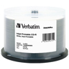 Verbatim CD-R, 80 Minute, 700MB 52x DataLifePlus White Inkjet, Hub Printable, 50 Pack on Spindle
