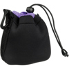 Zing Drawstring Lens Pouch Small - Black with Purple Top Hem (5" long/3.75"diameter)