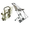 Clipper 1000-3 Folding Equipment Cart with 400 lbs Capacity, with Rear Wheel Assembly &amp; Upper Tray