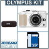 Olympus PEN E-PL2 Digital Camera - White with 14-42mm II Silver Lens - Bundle - with 8GB SD Memory Card, USB 2.0 SD Card Reader