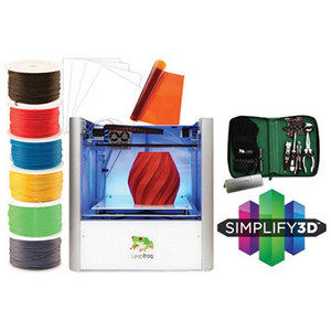  Leapfrog Creatr 3D Printer Starter Package, Includes Dual Extruder 3D Printer, 6 Rolls of Filament, 50 Print Stickers, USB Stick, Creatr Toolkit, Simplify3D 