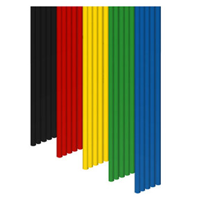  3Doodler Mix Color 10" ABS Plastic Essentials Filament Pack for 3D Pen, 25 Strands, Yellow/Red/Green/Blue/Black 