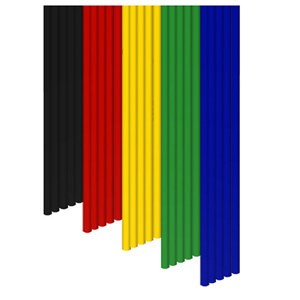  3Doodler Mix Color 10" PLA Essentials Filament Pack, 25 Strands, Tuxedo Black/Chilli Pepper Red/Rubber Ducky Yellow/Greener Grass/Royal Blue 