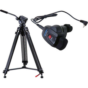  Acebil i-605DX Prosumer Tripod System with RMC-1DVX Lens Zoom Controller, 6.6 lbs Payload 