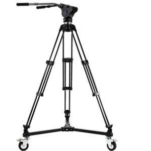  Acebil Tripod Kit, Includes HM40 Video Head, T750 Tripod, Dolly D-3 and S-50 Carrying Case, Load Capacity 33lbs 