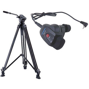  Acebil J-805GX Prosumer Tripod System with RMC-1DV Video Lens Zoom Controller for Sony/Canon LANC, 8.8 lbs Payload 