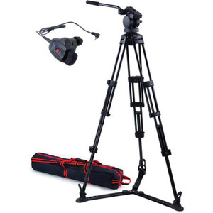 Acebil P-22 Tripod System with H20 Video Head & Ground Spreader & Free RMC-1DVX Zoom Controller, Supports 13 lbs. 