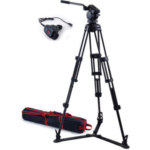  Acebil P-32 Tripod System with H30 Video Head, Ground Spreader & Free RMC-1DV Zoom Controller, Supports 17 Lbs. 