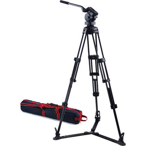  Acebil P-52GX Professional Tripod System with H50 Fluid Head, T752 Aluminum Tripod, GS-3 Ground Spreader, S-52 Carry Case, Max Height 67", Supports 22 lbs. 