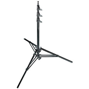  Avenger High 13.1' Steel-Baby 40 Stand with One Lazy Leg / 5/8" Mounting Stud, 3 Riser, 4 Sections, Silver Chrome 