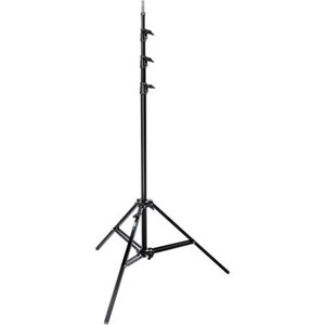  Avenger High 14.75' Alu-Baby 45 Stand with One Lazy Leg / 5/8" Mounting Stud, 3 Riser, 4 Sections, Black Aluminum 