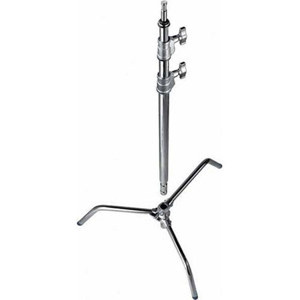  Avenger High 4.5' Detachable C-Stand 16 with 5/8" Mounting Stud, 2 Riser, 3 Sections, Silver Chrome 