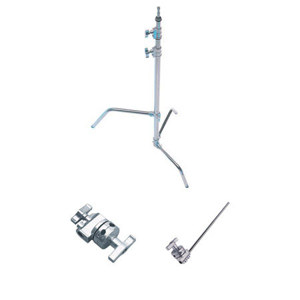  Avenger 40"  Lightstand, 10' Double Riser C-Stand with One Sliding Leg, Extension Arm / Grip Head, Chrome Steel. 