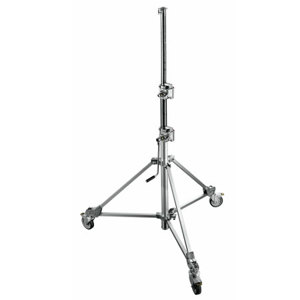  Avenger Short Base 11.7' Super Crank-up Lightstand, 3 Section, Chrome Aluminum Base / First Riser, Steel Extensions. 