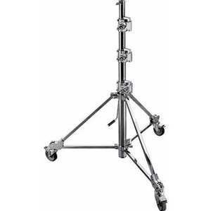  Avenger Strato Safe 14' Crank-up Flat Jumper Stand, 3 Risers, with Pneumatic Wheels, Chrome Steel Base Riser 