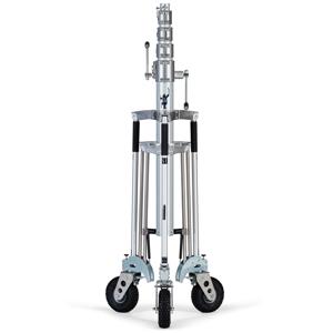  Avenger 19.8' Long John Silver Stand with Foam Filled Braked Wheels, 5 Sections, 4 Risers 