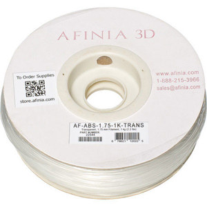  Afinia Value-Line 1.75mm ABS Filament for  3D Printers, Transparent 