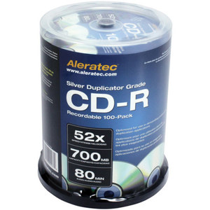 Aleratec Silver Duplicator Grade 52x CD-R Recordable 100-Pack 110121