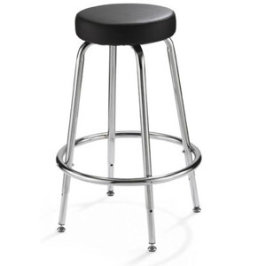 Alvin Spacesaver Adjustable Height Stool, Chrome / Black: Picture 1 regular