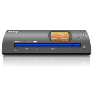  Ambir MobileScan Pro 500i Wireless-Ready Portable Document Scanner, 9 secs/page Speed, 600dpi Optical, USB 2.0, Wi-Fi 