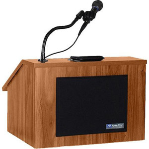 AmpliVox S272MO Wired EZ Folding Lectern, Medium Oak: Picture 1 regular