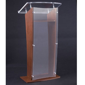 AmpliVox SN3510 Brown Mahogany Acrylic Presentation Lectern: Picture 1 regular