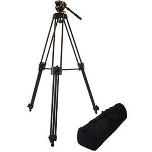  Autocue/QTV Medium Weight Video Tripod, 13 lbs Load Capacity, 5.16' Max Height, 28.34" Min Height 