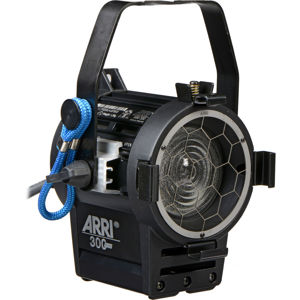  Arri Junior 300 Tungsten Fresnel Light with 3" Lens, Black Hanging Model, 300 Watt, 120 Volts AC. 