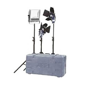  Arri Soft / Key Fresnel & Quartz Lighting Kit with 3 Lights, Bulbs and Accessories, 2,300 Watts, 120 Volts. 
