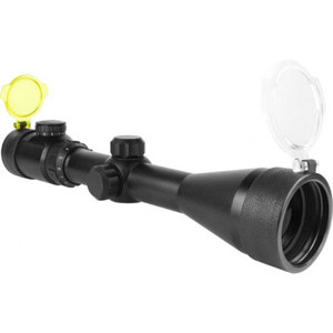  AIM Sports 3-12x50 Euro Style Riflescope Matte Black Finish with Dual Illuminated Mil-Dot Reticle, 30mm Tube 