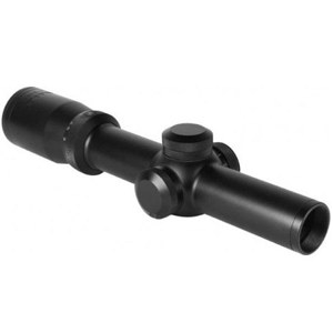  AIM Sports 1-4x24 XPF Series Riflescope, Matte Black Finish with Tri-Illuminated First Focal Plane Mil-Dot Reticle, 30mm Tube Diameter 