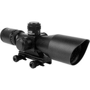  AIM Sports 3-9x40 Riflescope, Matte Black with Dual Illumination P4 Sniper Reticle, 1" Tube Diameter, Picatinny Mount 