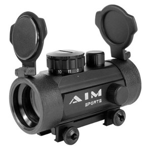  AIM Sports 1x30 Reflex Red Dot Sight with Flip-up Lens Covers, 3 MOA Dot Size 