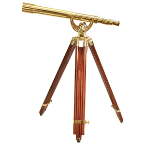  Barska 18x50 Anchormaster Series Polished Brass Collapsible Spyscope with Mahogany Floor Tripod 