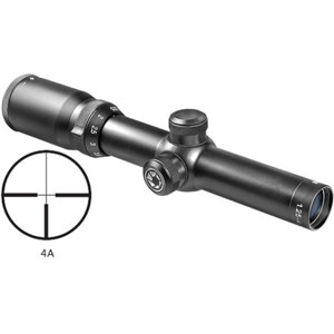 Barska 1.25-4.5x26 Euro-30 Riflescope, Matte Black Finish with 4A Reticle, 30mm Tube & Rings 