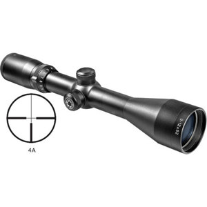  Barska 3-12x52 Euro-30 Riflescope, Matte Black Finish with 4A Reticle, 30mm Tube & Rings 