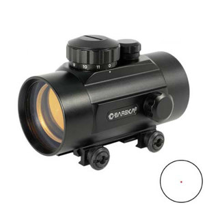  Barska 1 x 50mm Red Dot Rifle, Shotgun & Handgun Scope, Matte Black Finish with 5 MOA Illuminated Reticle 