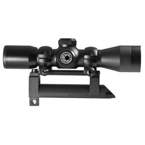  Barska 4 x 32 Compact Contour Series Riflescope, Matte Black Finish with 30/30 Reticle, SKS Rifle Mounting Base and Rings. 