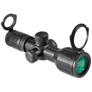  Barska 3 - 9x40 Compact Tactical Contour Series Riflescope, Matte Black Finish with Blue Illuminated 4A, Mil-Plex IR Reticle 
