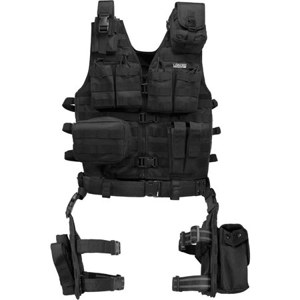  Barska Loaded Gear VX-100 Tactical Vest & Leg Platform, One Size Fits Most. 