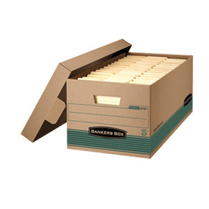 Bankers Box Recycled Stor/File Box, Legal, Lift-off Locking Lid - Pack of 12: Picture 1 regular