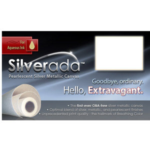  Breathing Color Silverada Silver Metallic Fine Art Inkjet Canvas, 17 mil., 380 gsm., 54"x40', Roll 