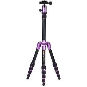  MeFOTO Backpacker Travel Tripod Kit with Ballhead, 8.8 lbs Load Capacity, 4.26' (1.3m) Maximum Height, Purple 