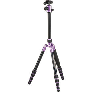  MeFOTO RoadTrip Aluminum Travel Tripod with Ballhead, 17.6 lbs Load Capacity, 5.13' (1.56m) Max Height, Purple 