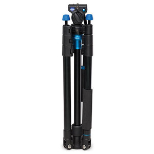  Benro Aero2 Travel Angel Video Tripod Kit, 5.5 lbs Capacity, 18.5" Min Height, 62.4" Max. Height, 18.3" Folded Length, QR Plate 