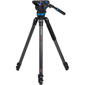  Benro C3573F Series 3 CF Tripod & S8 Pro Video Head Kit, Includes Deluxe Carry Case, QR Plate, Pan Bar Handle BS04, Strap, Spike Feet & Tools 