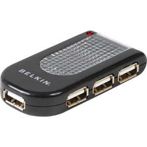 Belkin Hi-Speed USB 2.0 4-Port Lighted Hub F5U403TTBLK